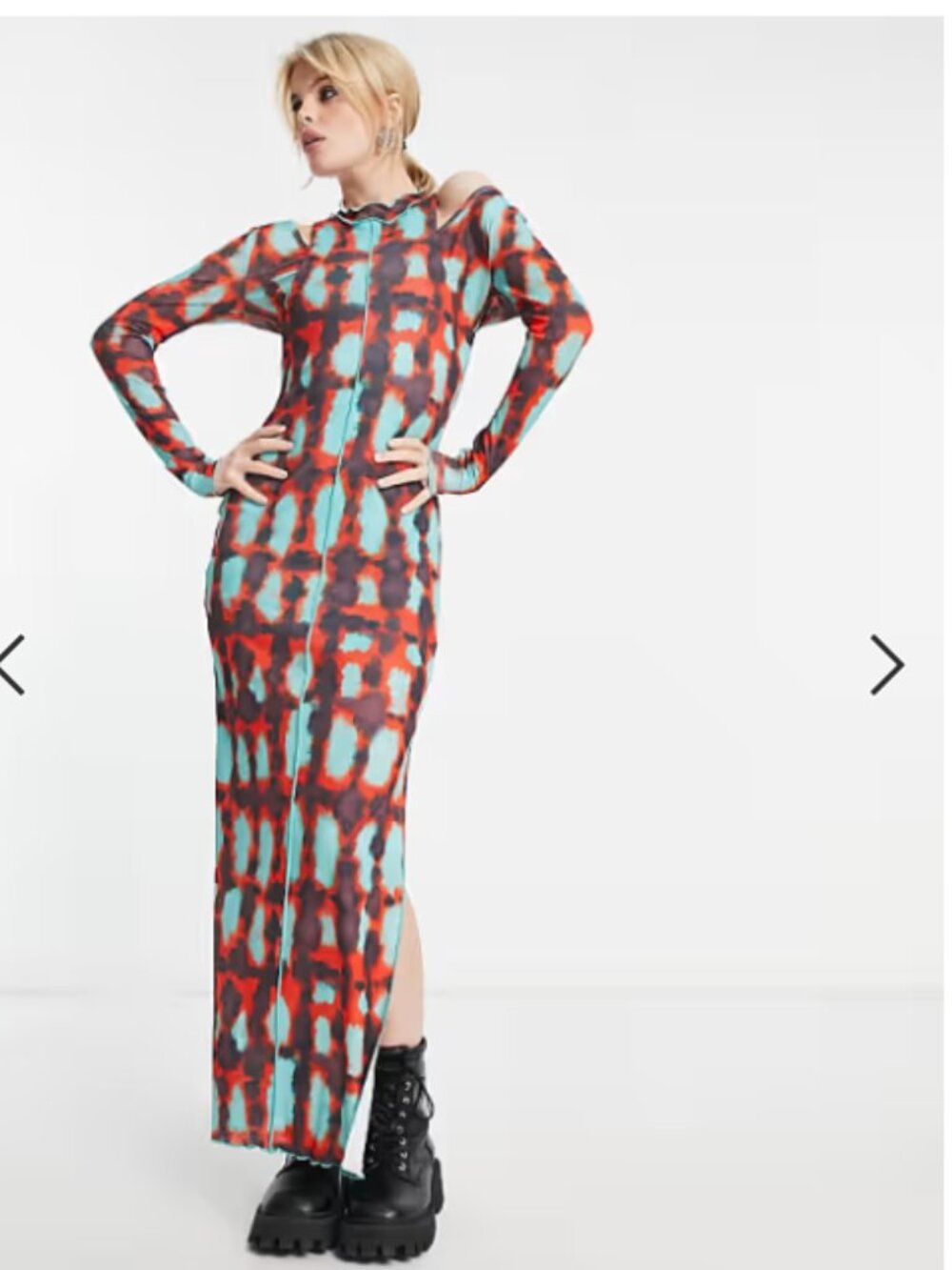 ASOS Annorlunda Mesh Tie Dye Dress